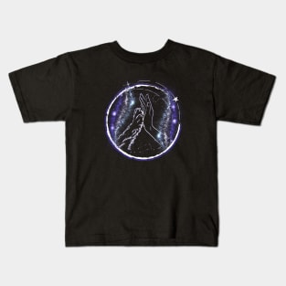 Paw and hand My dog is my universe I love all dogs stars dog mom dog dad animal paws Kids T-Shirt